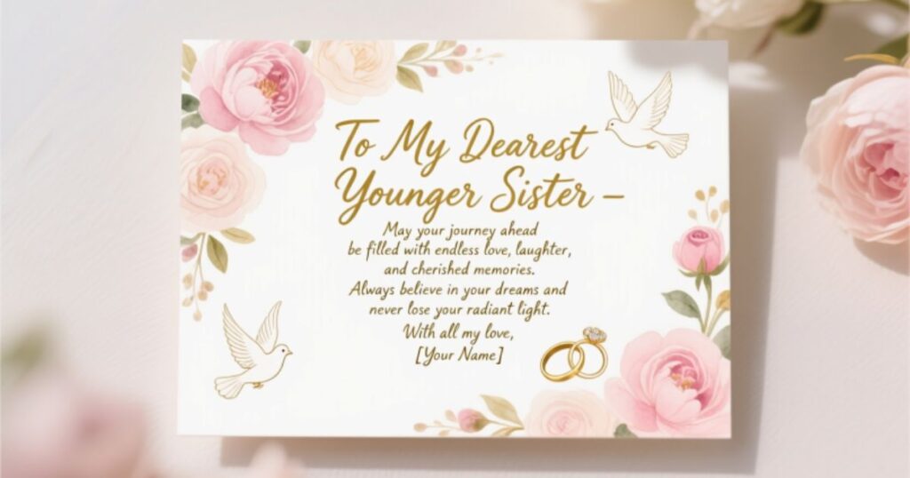 Emotional Wedding Wishes for Younger Sister