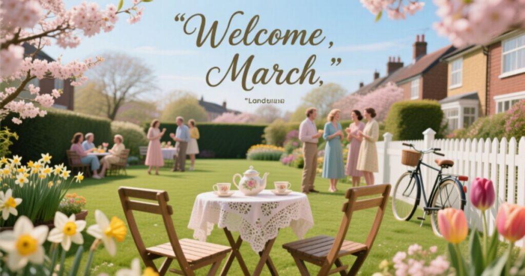 Welcome March Quotes for a Garden Party in a London Suburb